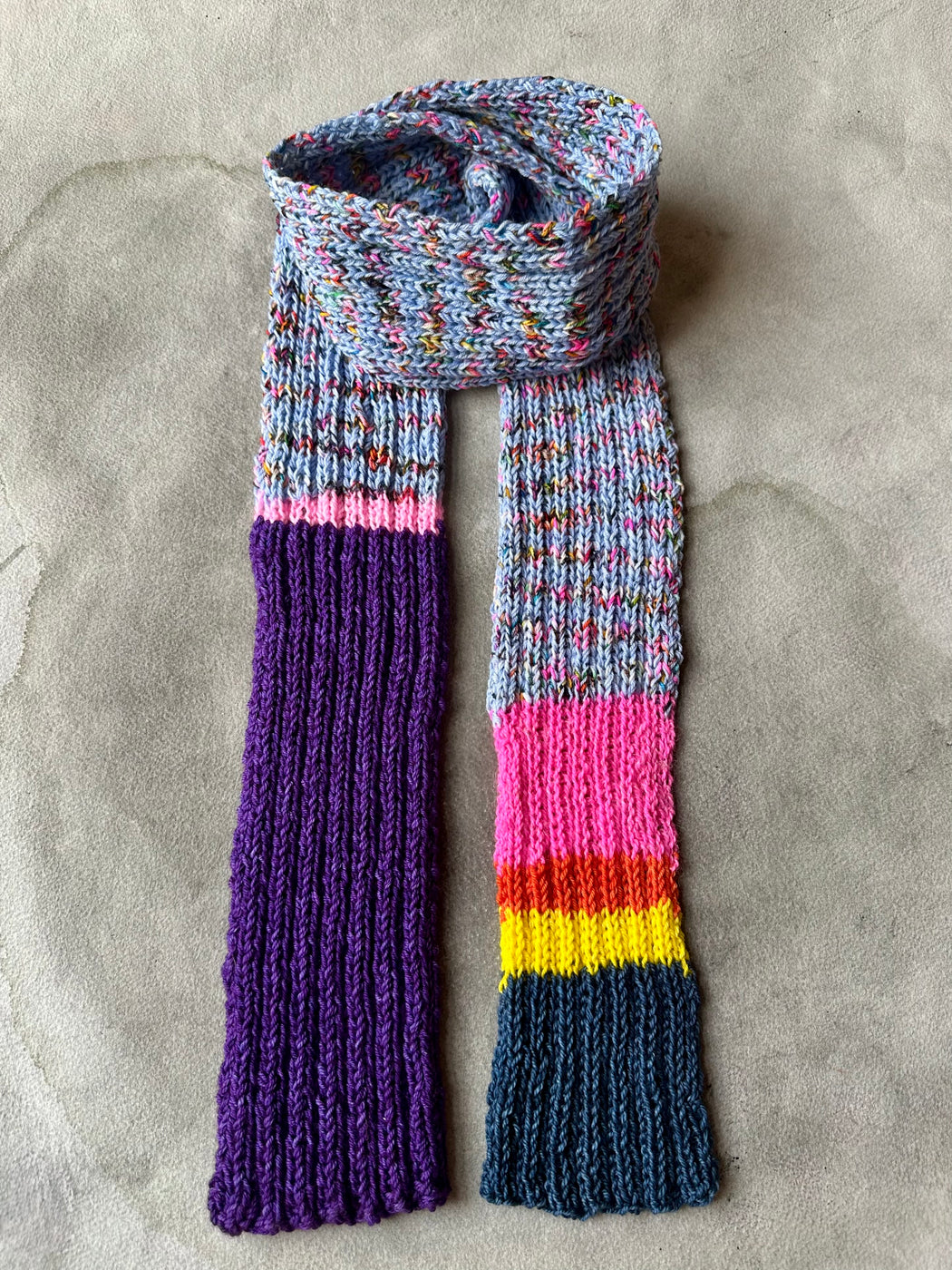 Hand-Knitted Ribbed Scarf