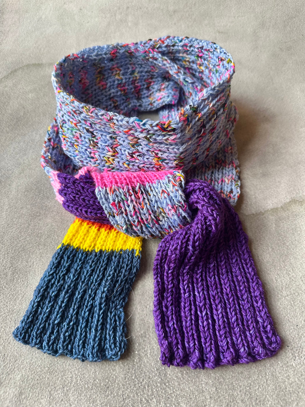 Hand-Knitted Ribbed Scarf