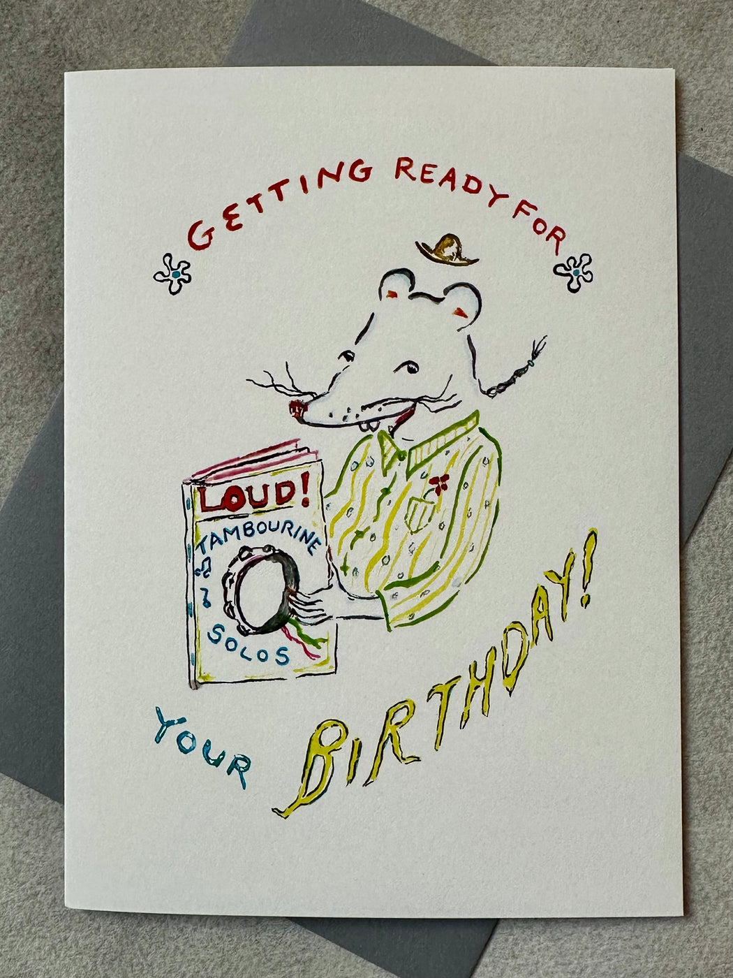 "Tambourine Solos" Birthday Card