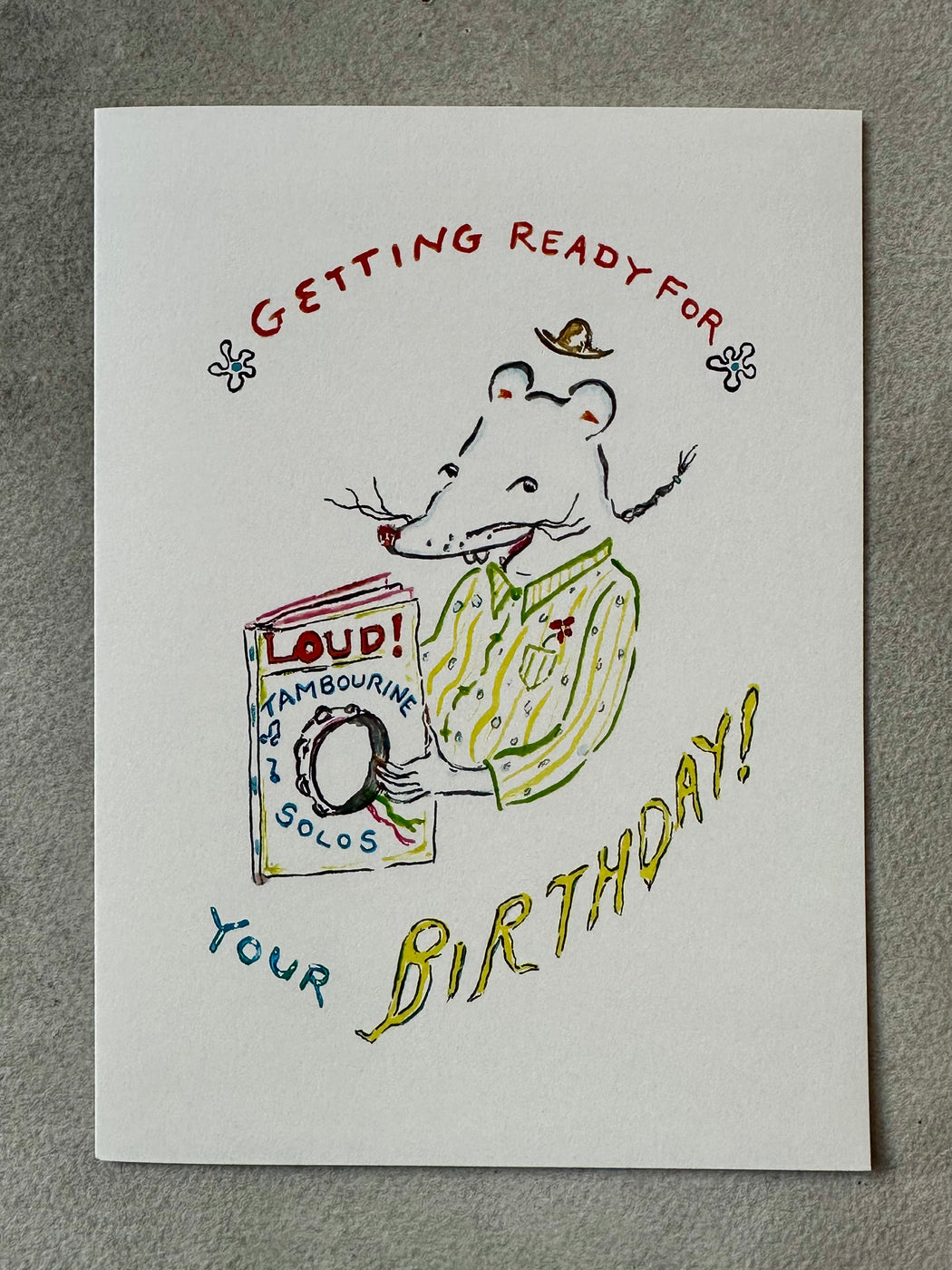 "Tambourine Solos" Birthday Card