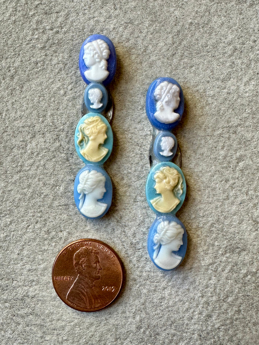 Drop "Cameo" Earrings by Gay Isber