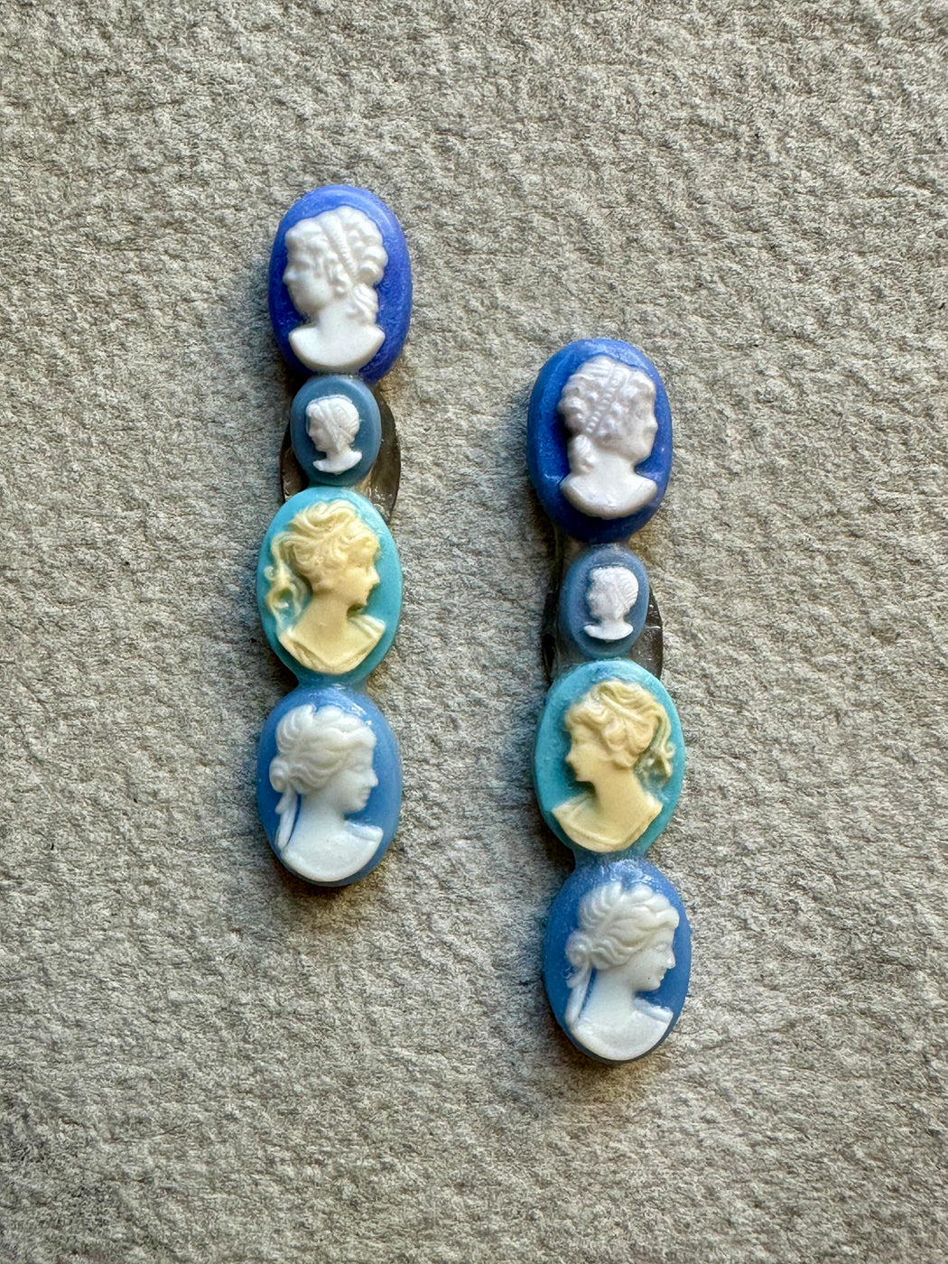 Drop "Cameo" Earrings by Gay Isber