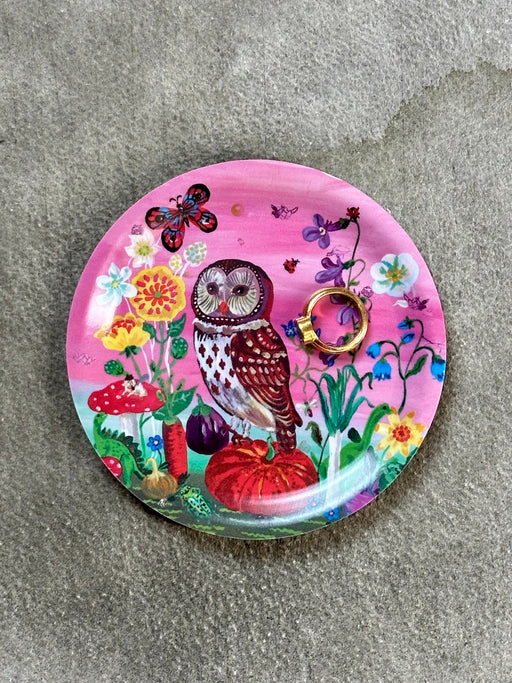 "Owl" Mini Birchwood Tray by Nathalie Lete