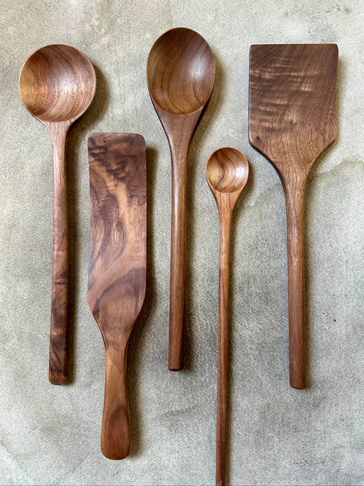 Hand-Crafted Walnut Utensil Set