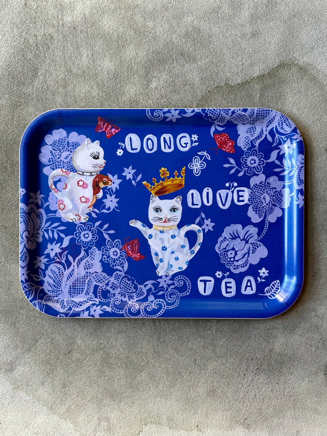 Nathalie Lete "Tea Time" Small Birchwood Tray