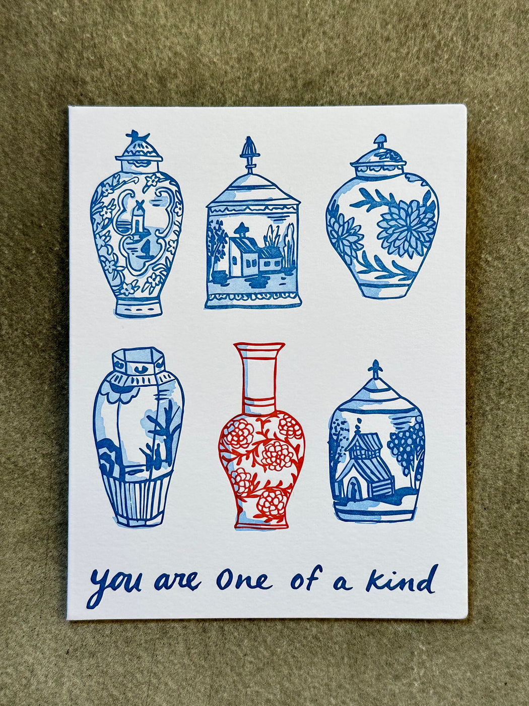 "One of a Kind" Letterpress Card