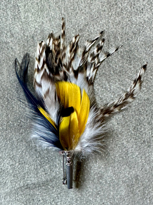 Yellow "Spray" Feather Brooch by My Bob