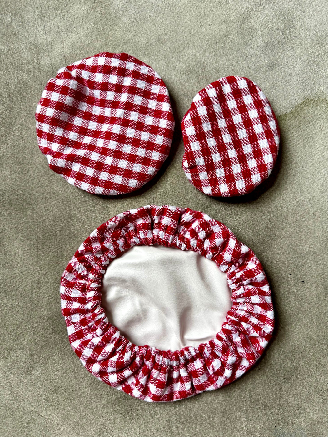 Red Gingham Jar Covers