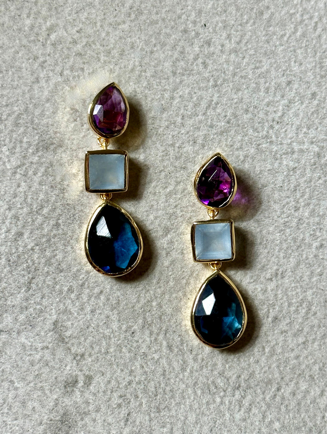 "Purple and Blue" Drop Earrings