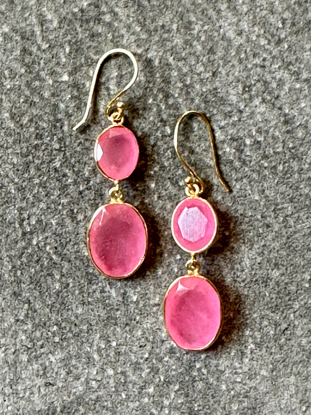 "Pink Jade" Drop Earrings