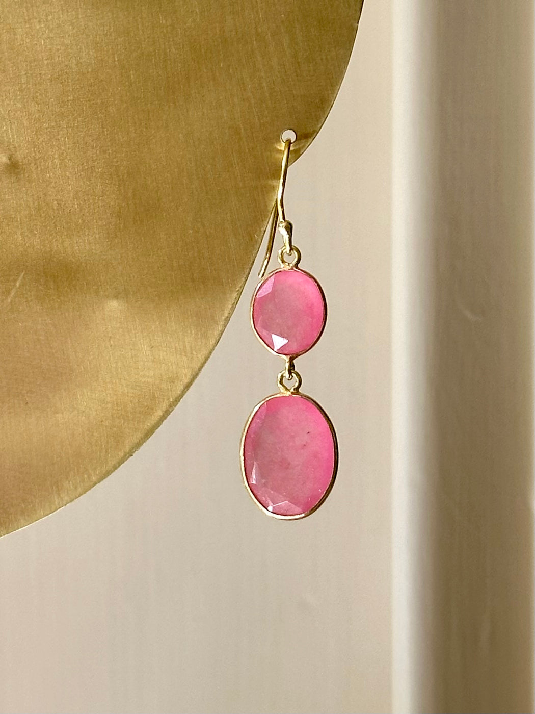 "Pink Jade" Drop Earrings