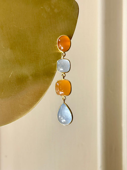 Onyx and Chalcedony Earrings