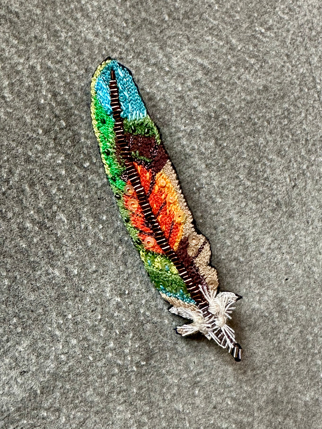 "Lovebird Feather" Brooch by Trovelore