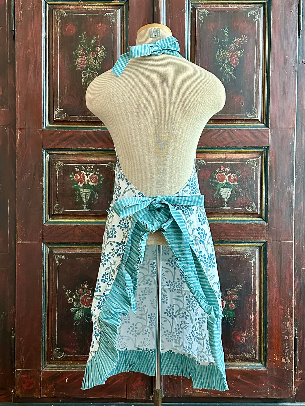 "Sanibel" Cotton Block-Printed Apron