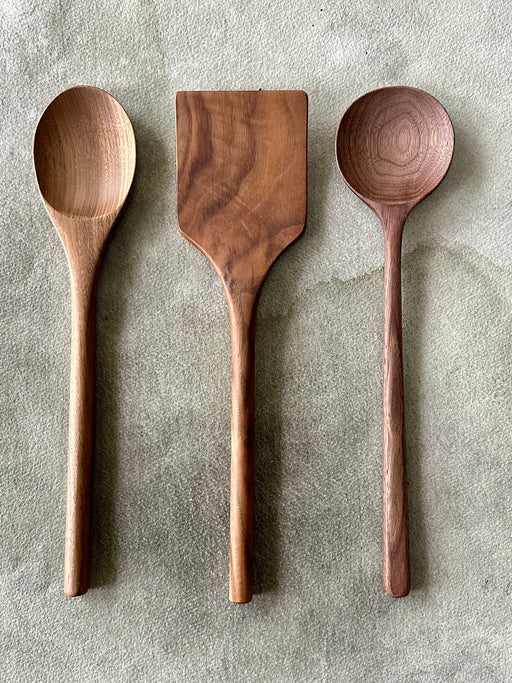 Hand-Crafted Walnut Utensil Set