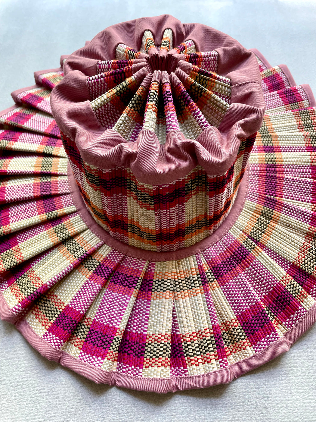 Lorna Murray Folding "Milan" Hat - Pink Plaid
