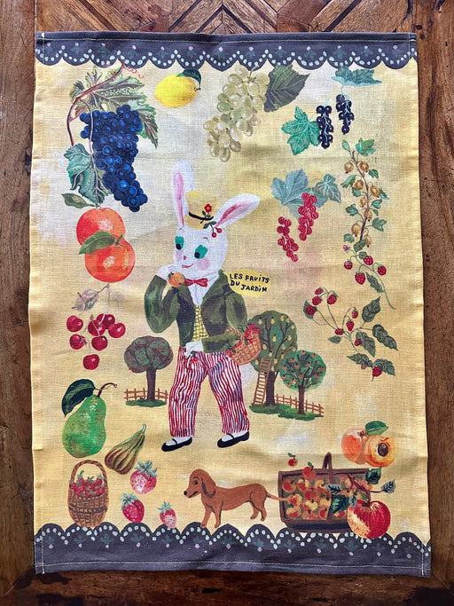 Nathalie Lete "The Fruits of the Garden" Linen Tea Towel