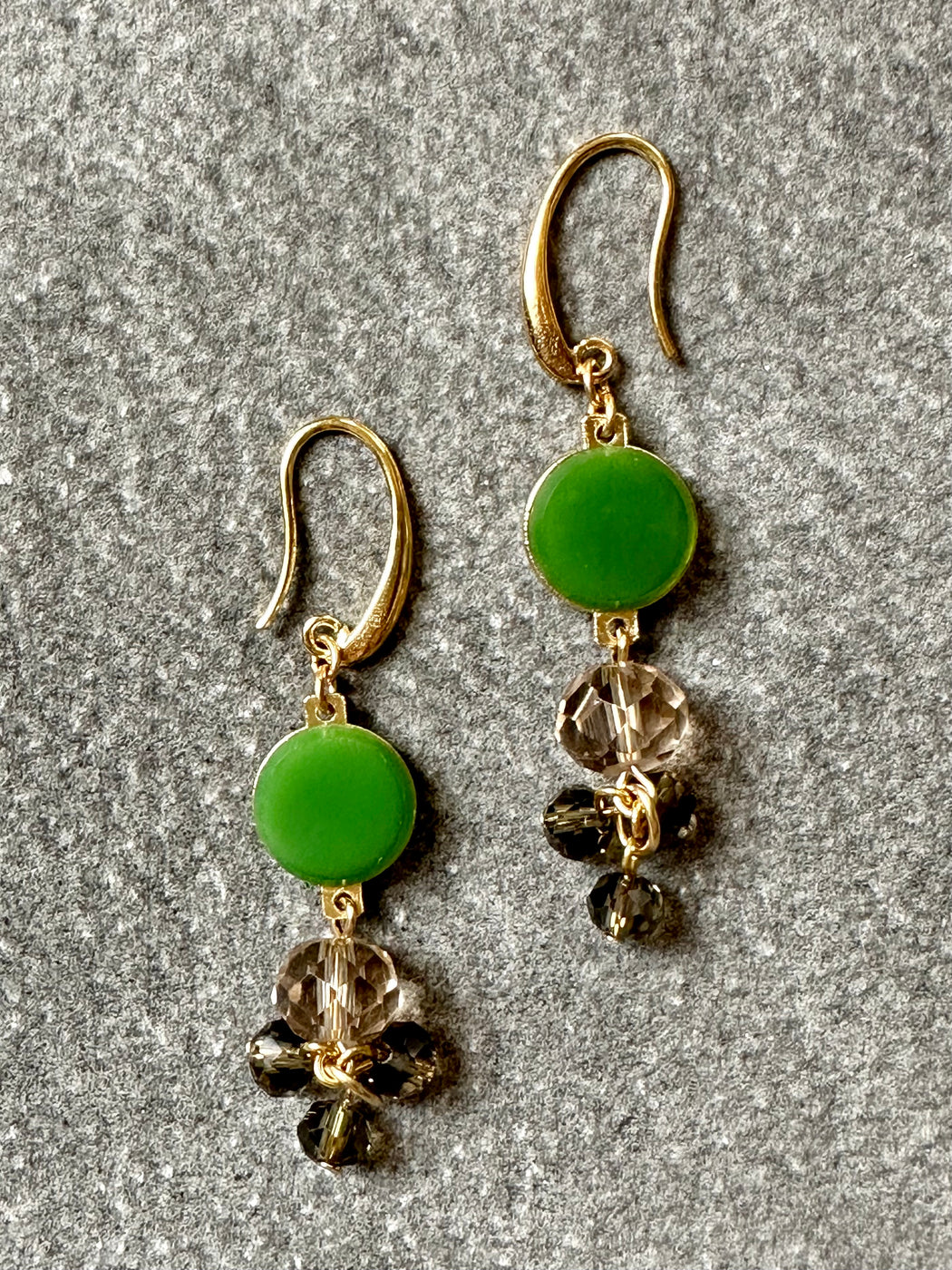 "Green Glass" Earrings by David Aubrey
