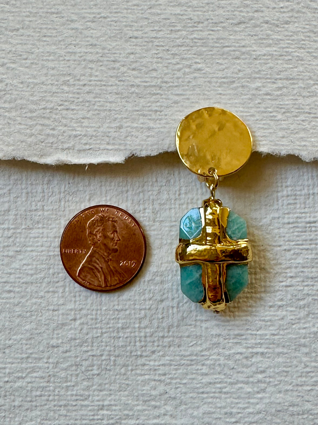 "Wrap" Amazonite Drop Ear-Clips by Karine Sultan
