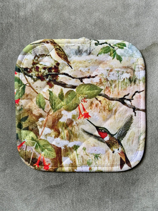 "Ruby-Throated Hummingbird" Potholder