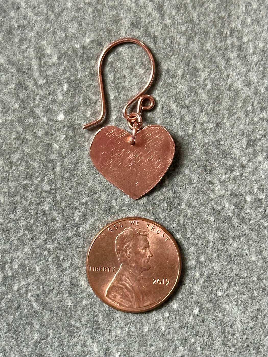 Copper Heart Earrings