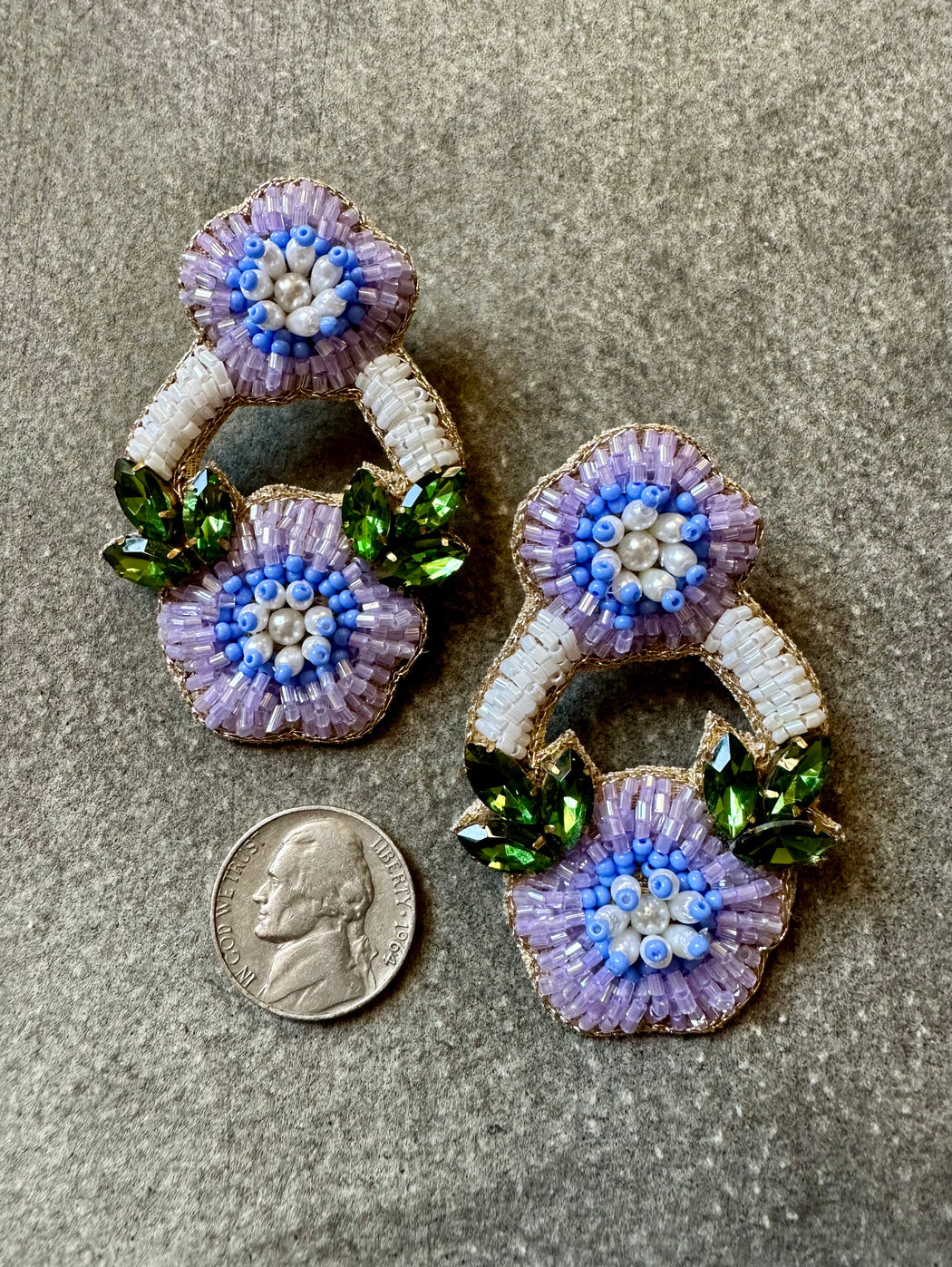 "Flower Basket" Beaded Earrings