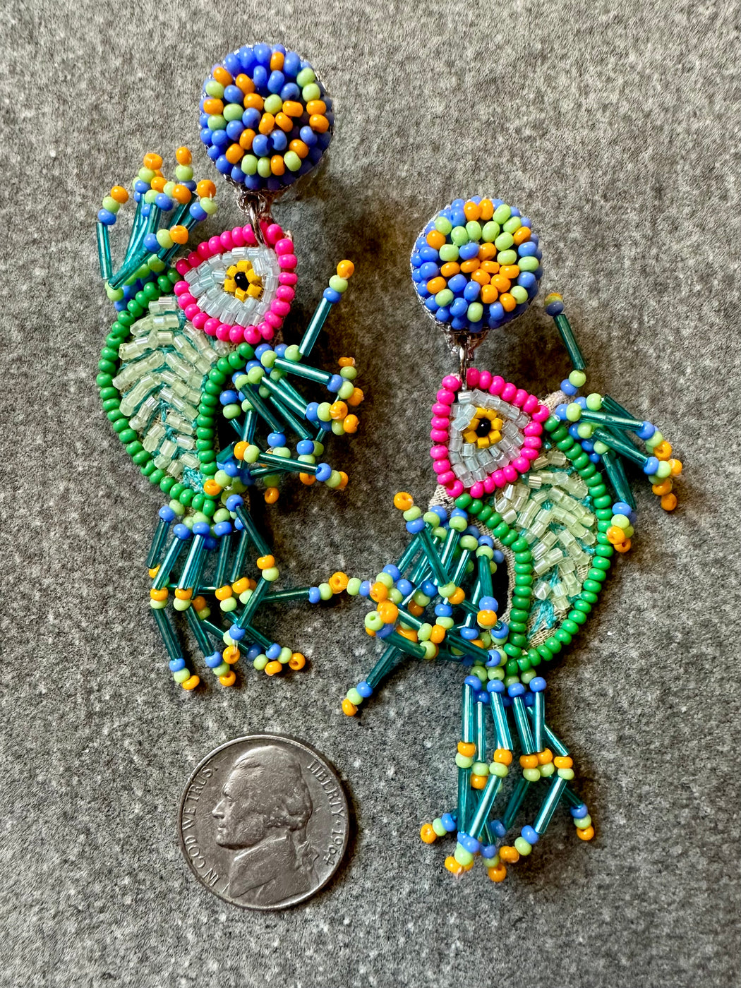 "Flying Fish" Beaded Earrings