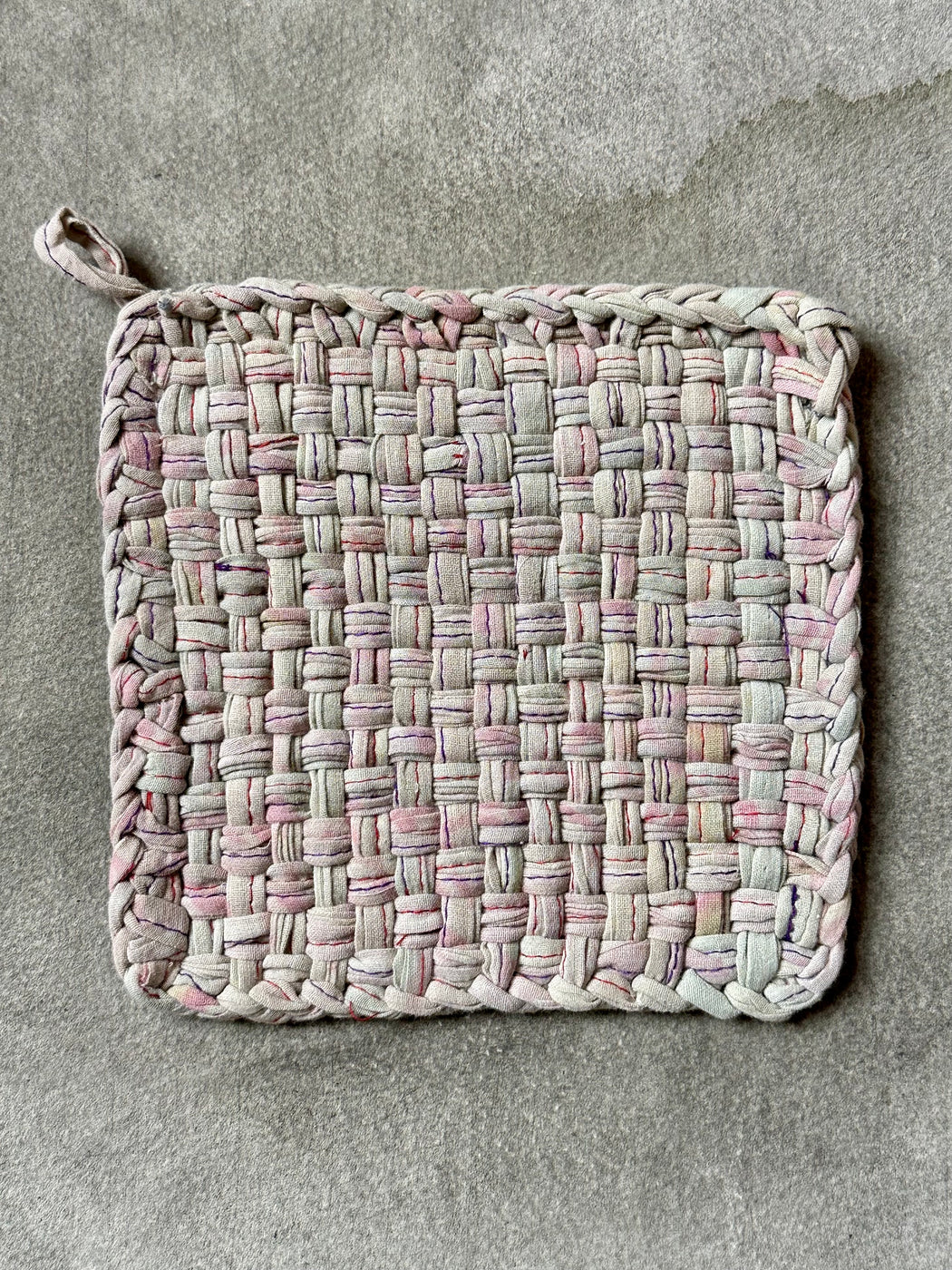 Woven Cotton Sari Potholders - Neutrals