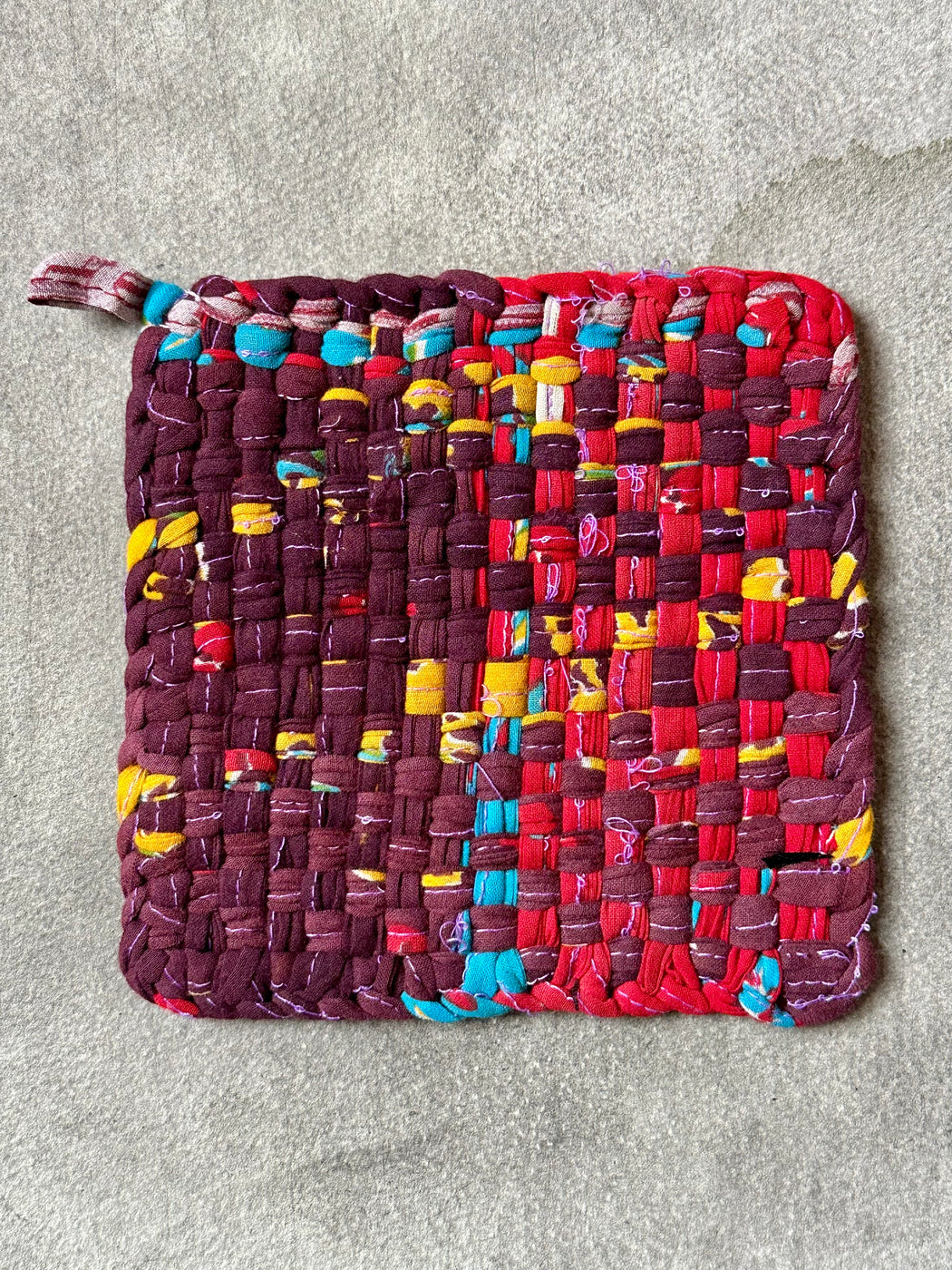 Woven Cotton Sari Potholders - Brights