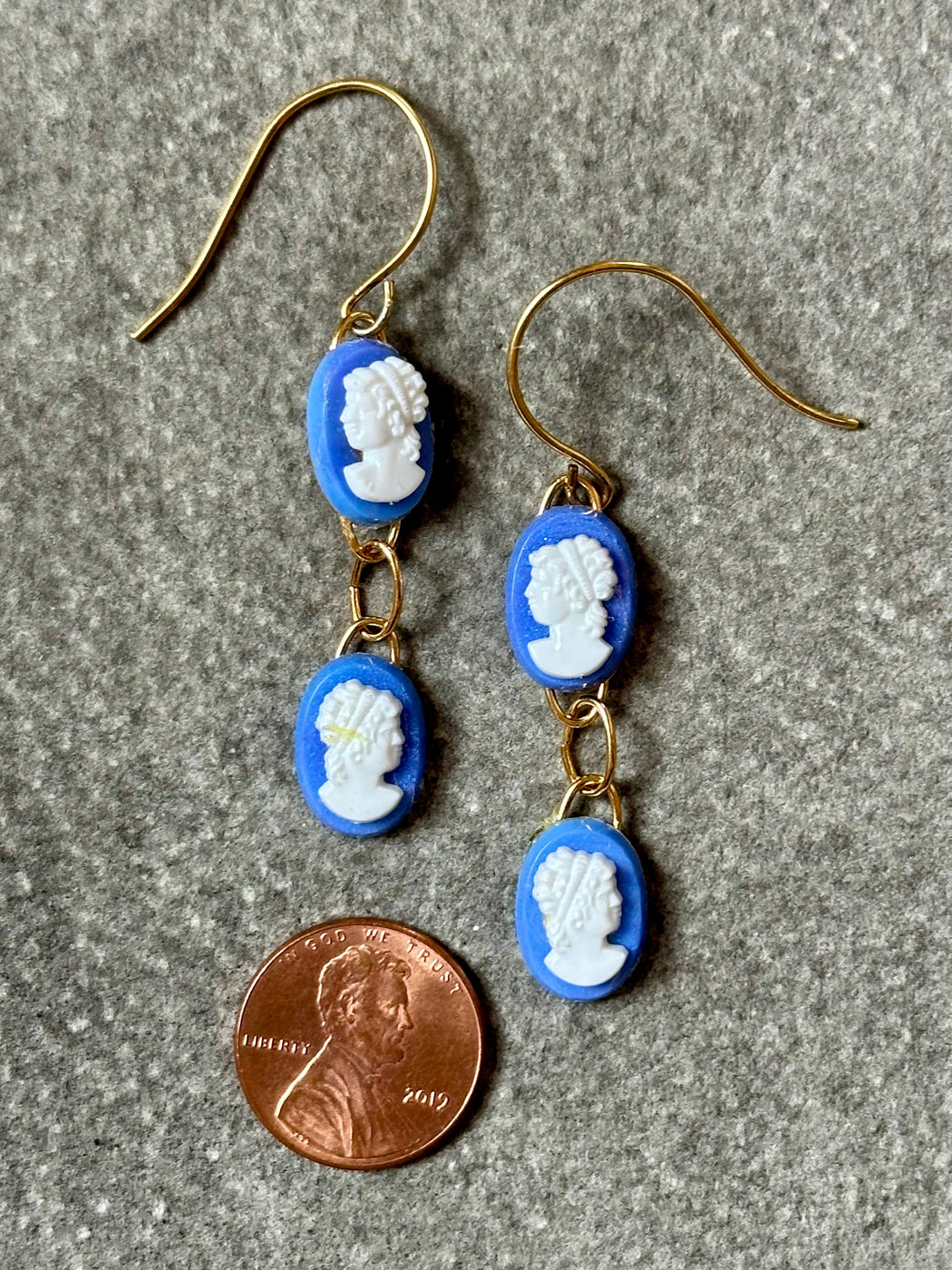 Drop "Cameo" Earrings by Gay Isber