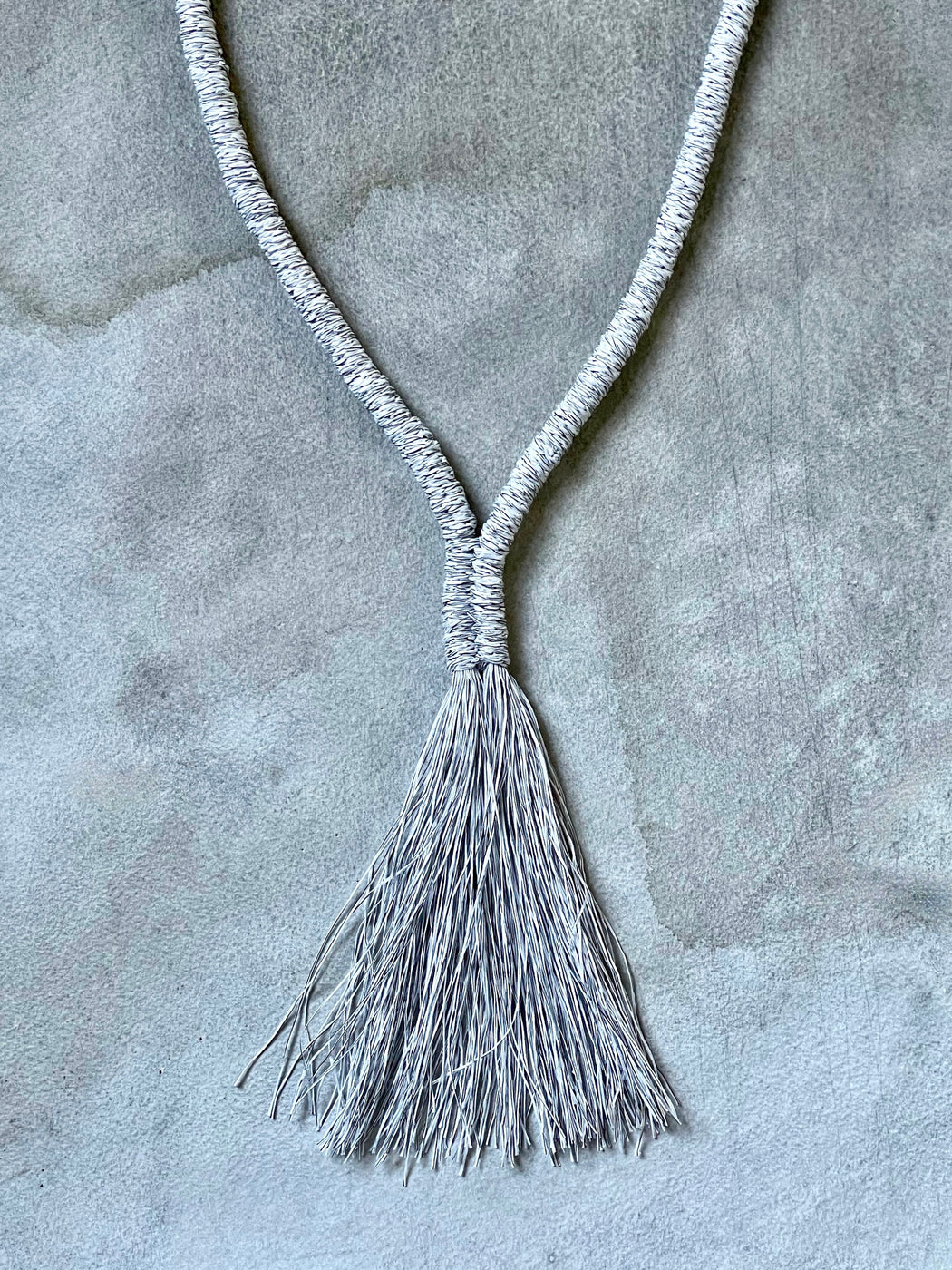White Tassle Necklace by Kathleen Whitney