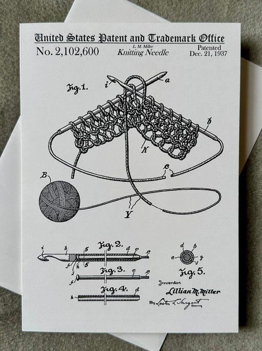 "Knitting Needles" Patent Card