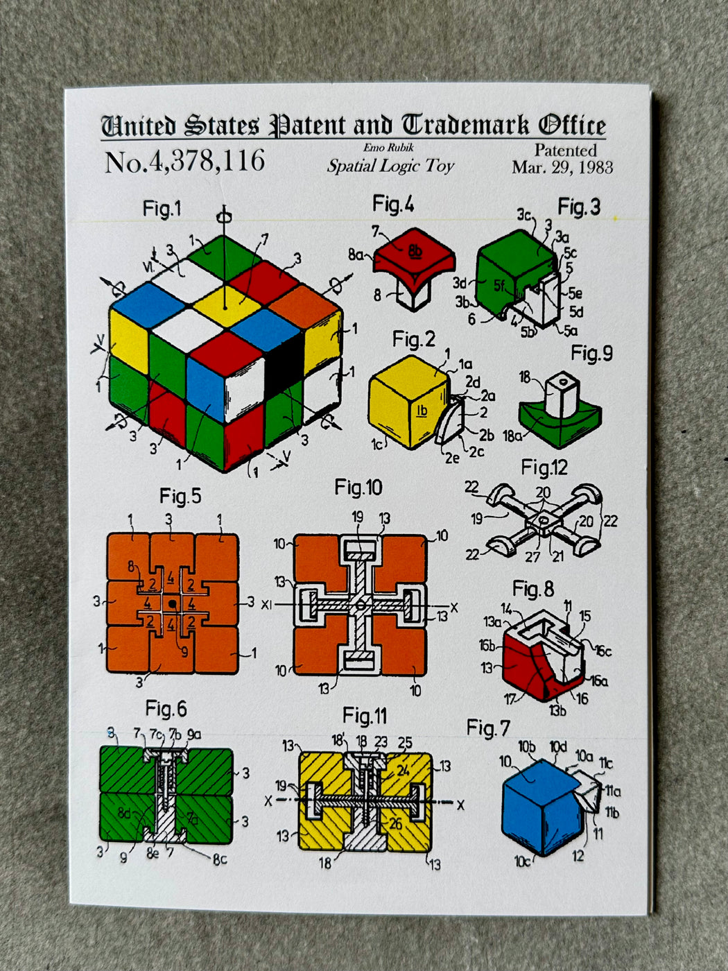"Rubik's Cube" Patent Card