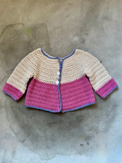 "Orchid" Hand-Crocheted Baby Sweater by Albo