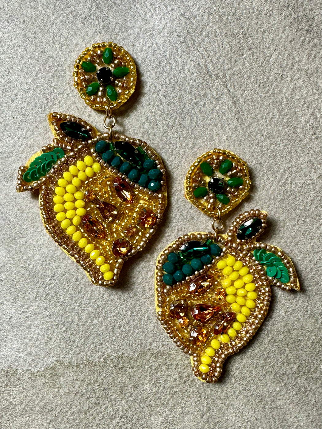 "Lemon" Beaded Earrings