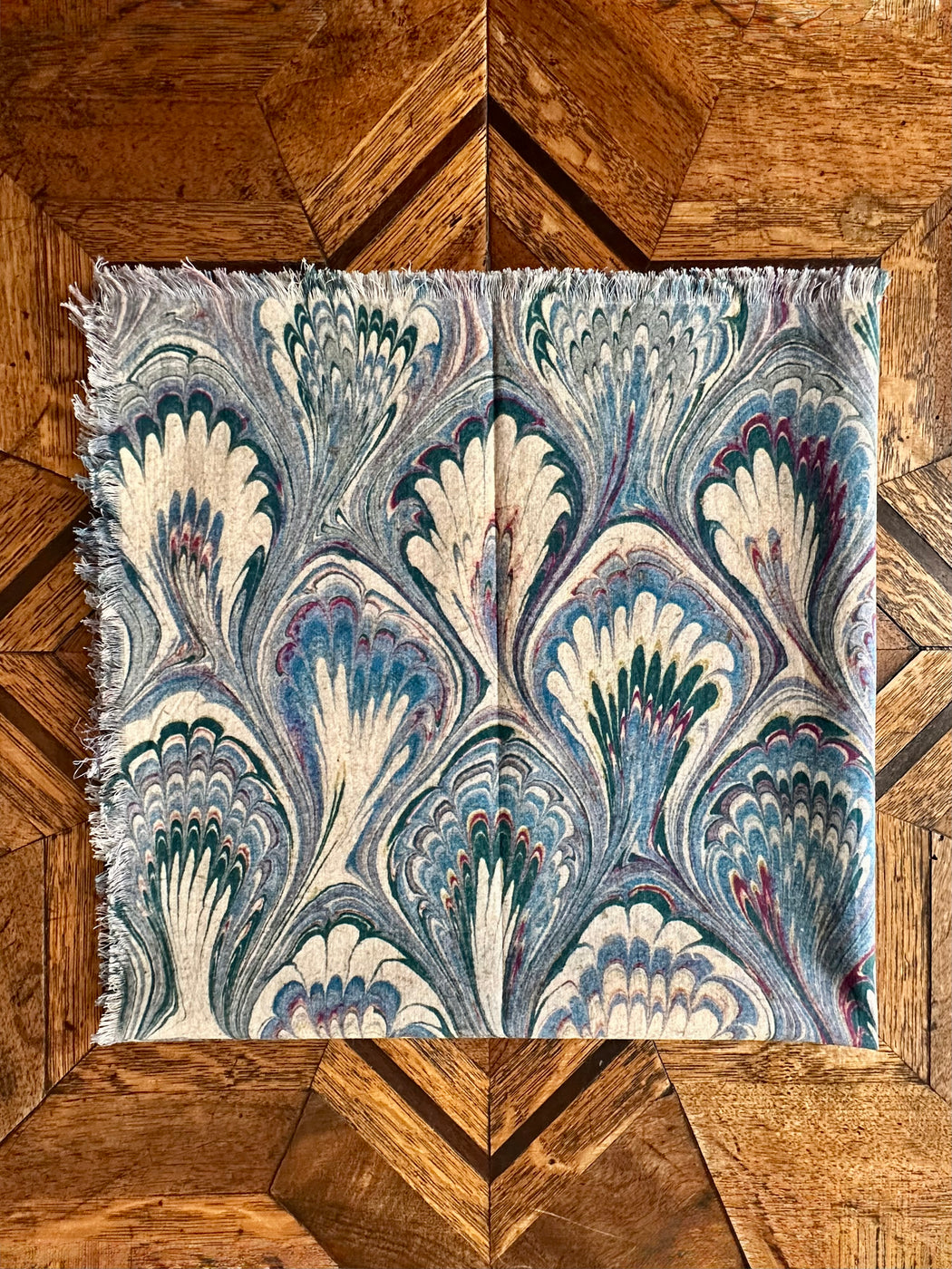 "Marbleized" Cotton Scarf by Siren Song
