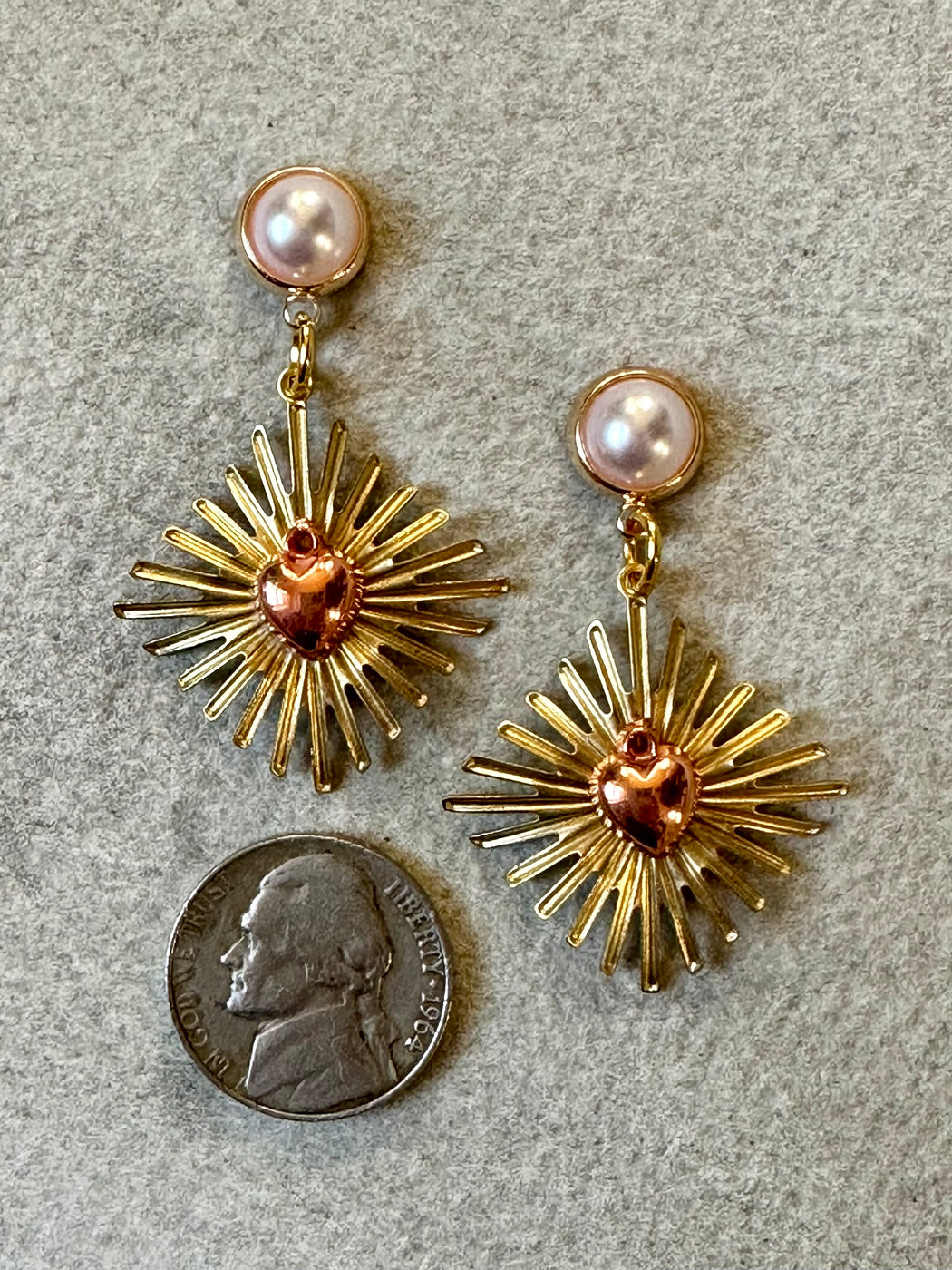 "Heart of Gold" Earrings by Meena Osei-Kuffour