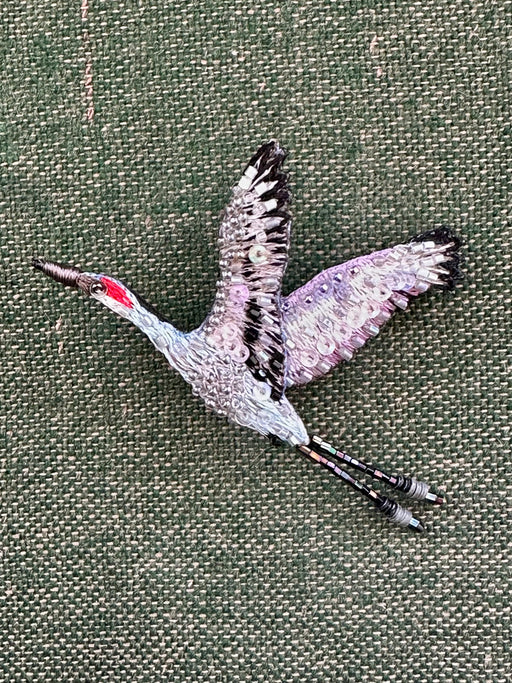 "Crane" Brooch by Trovelore