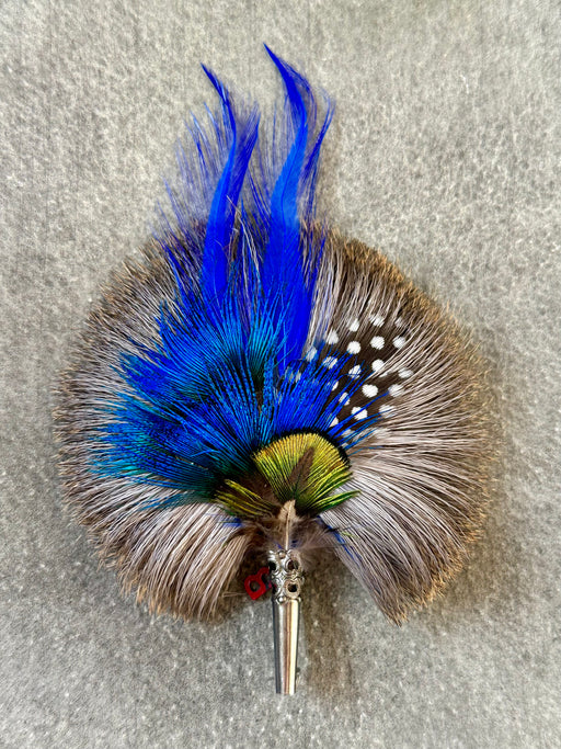 Cobalt Blue "Round" Feather Brooch by My Bob
