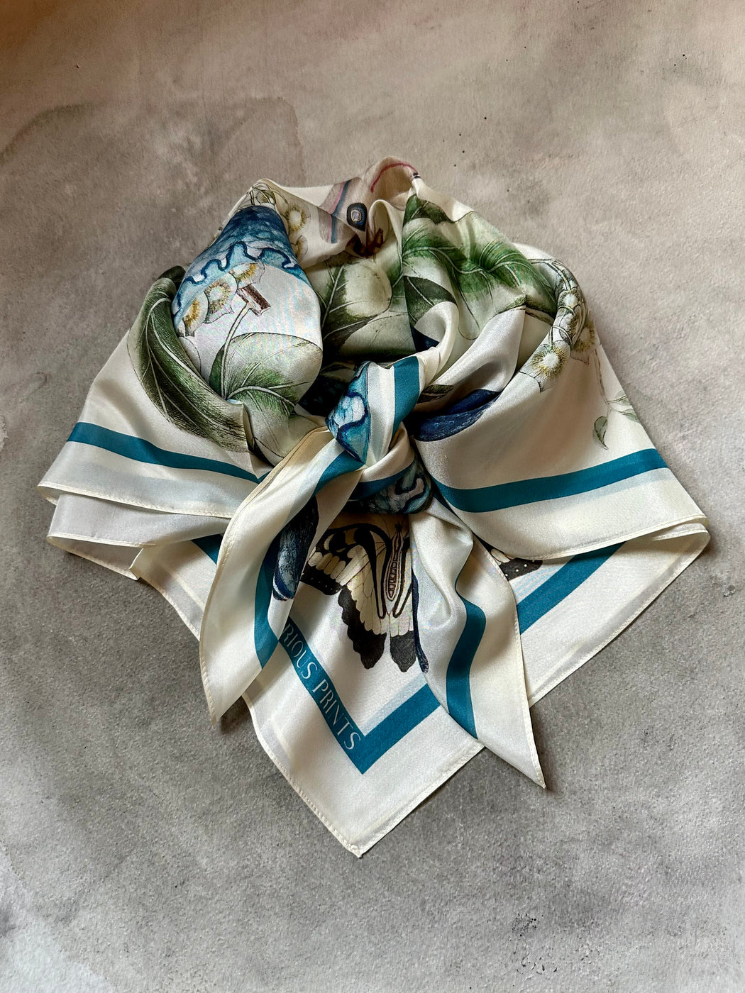 "Blue Snake" Silk Scarf by Curious Prints