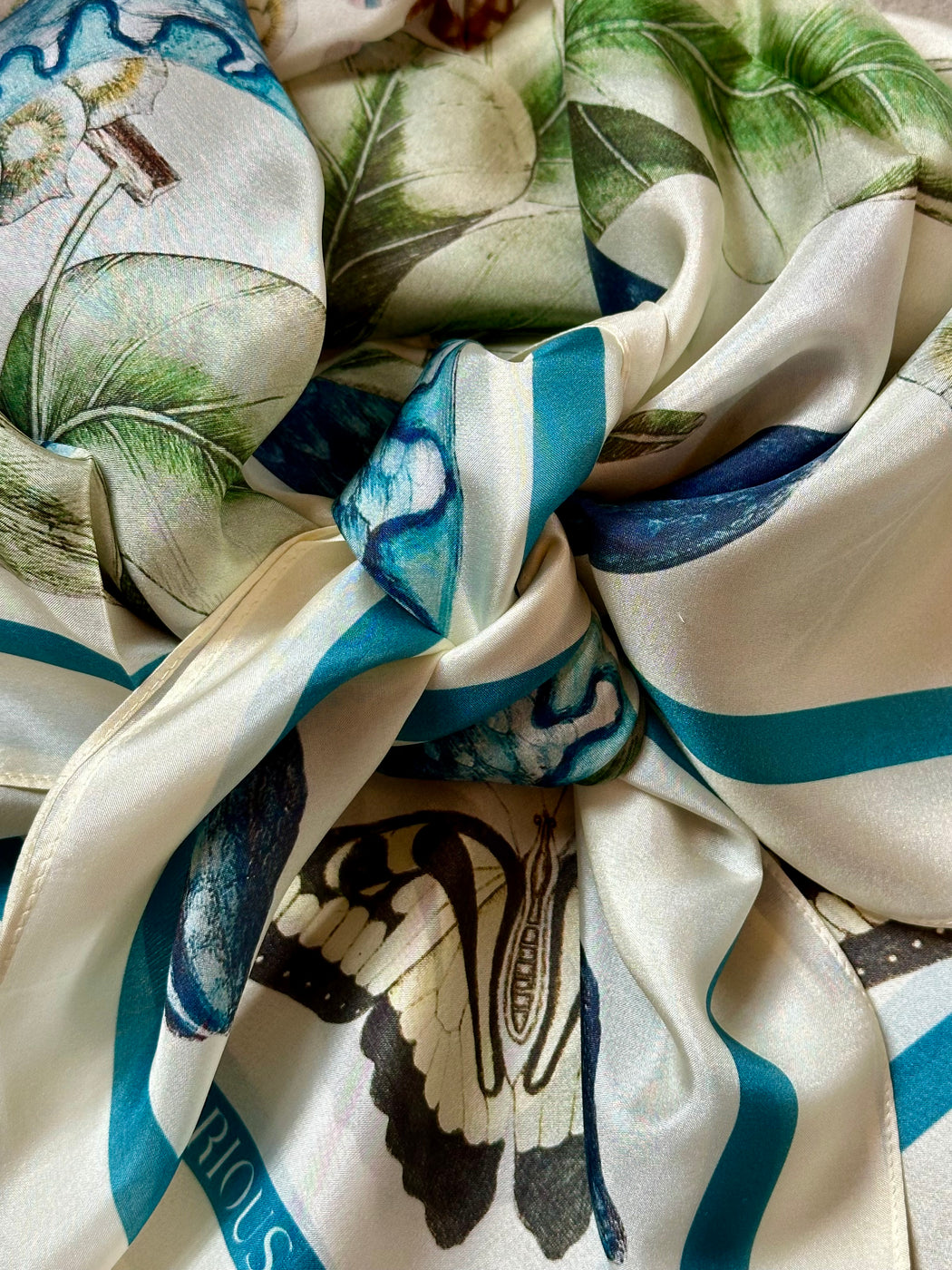 "Blue Snake" Silk Scarf by Curious Prints