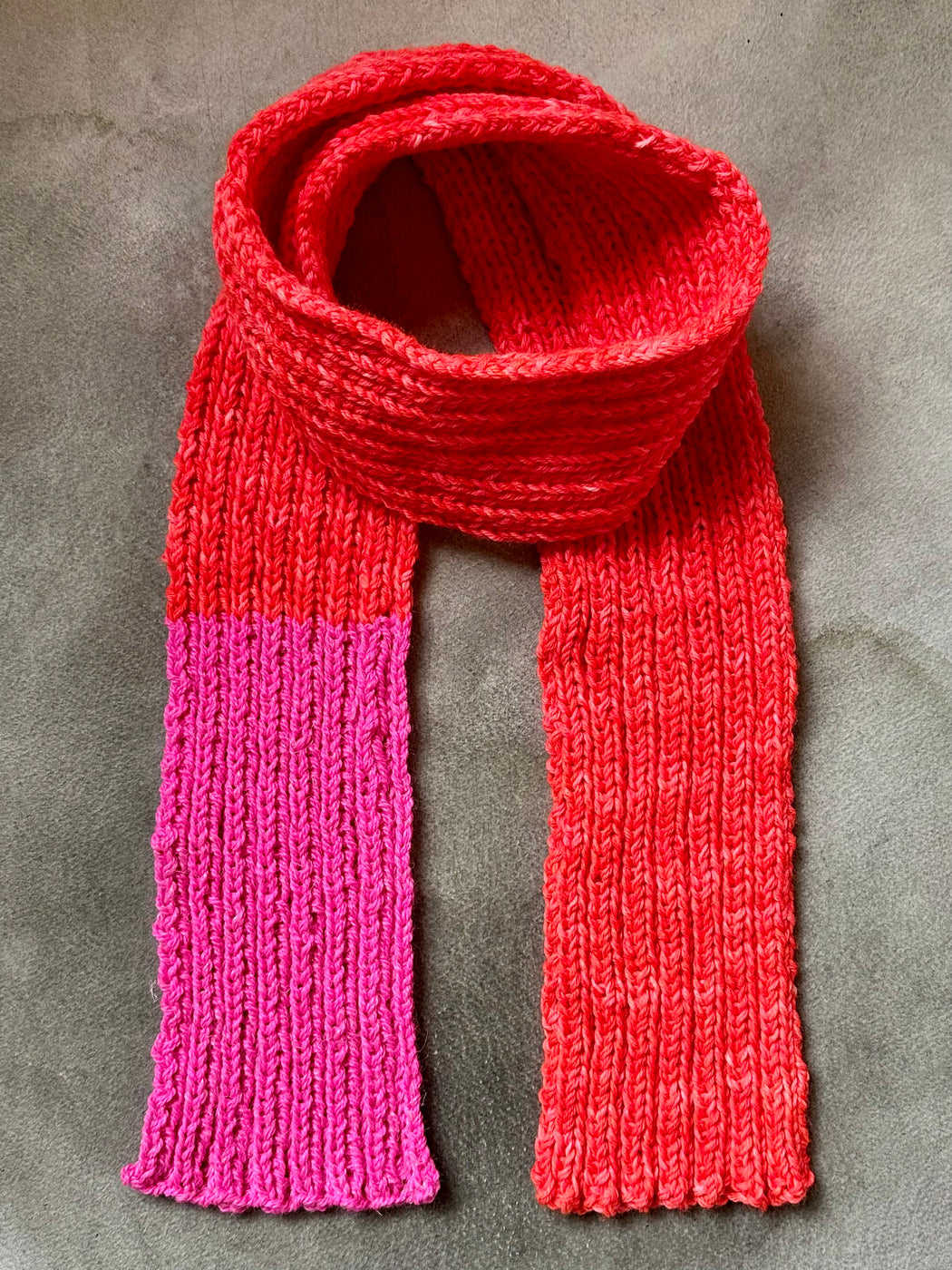 Hand-Knitted Ribbed Scarf
