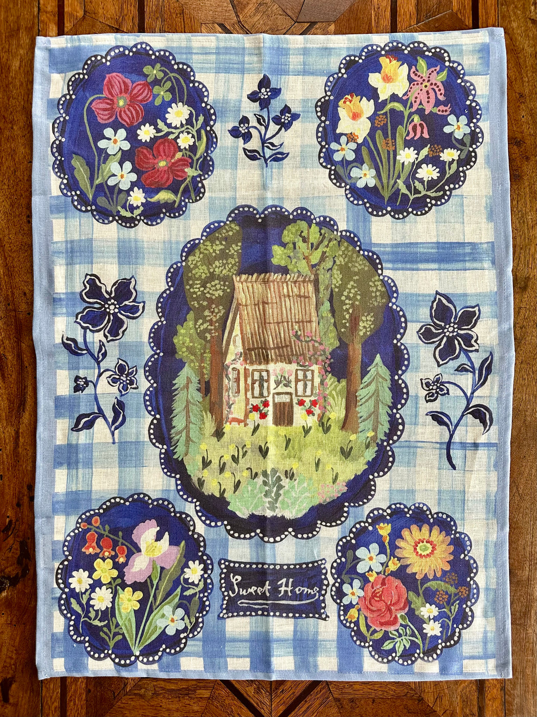 Nathalie Lete "Sweet Home" Linen Tea Towel