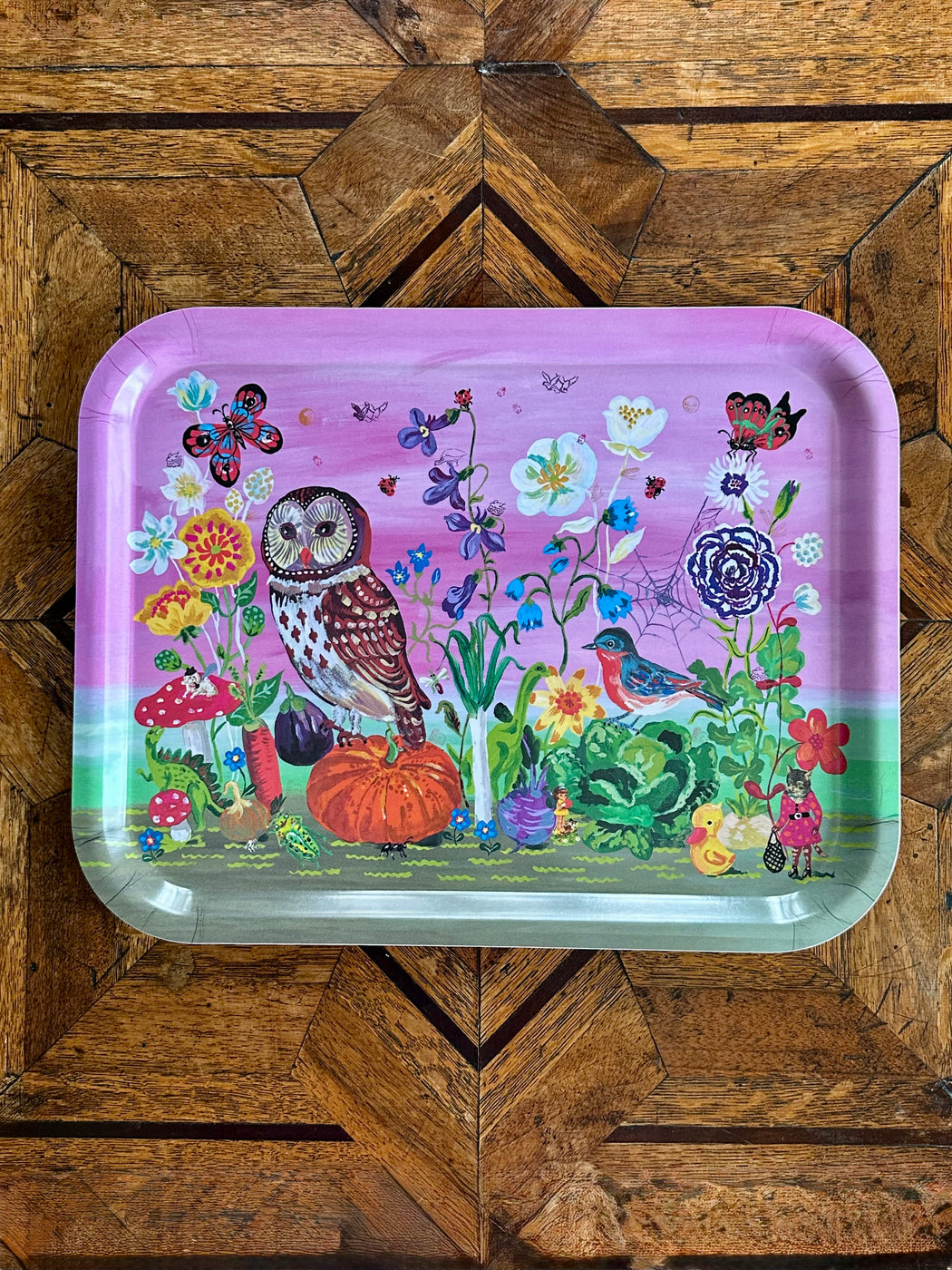 Nathalie Lete "Happy Owl" Birchwood Tray