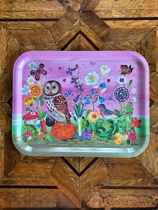 Nathalie Lete "Happy Owl" Birchwood Tray