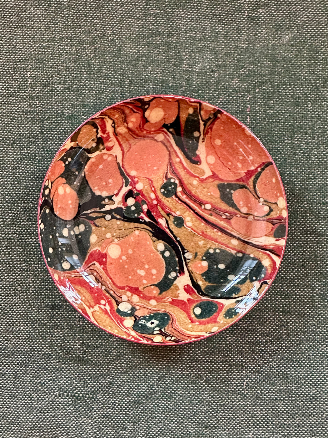 "Marbled" Enameled Trinket Dish