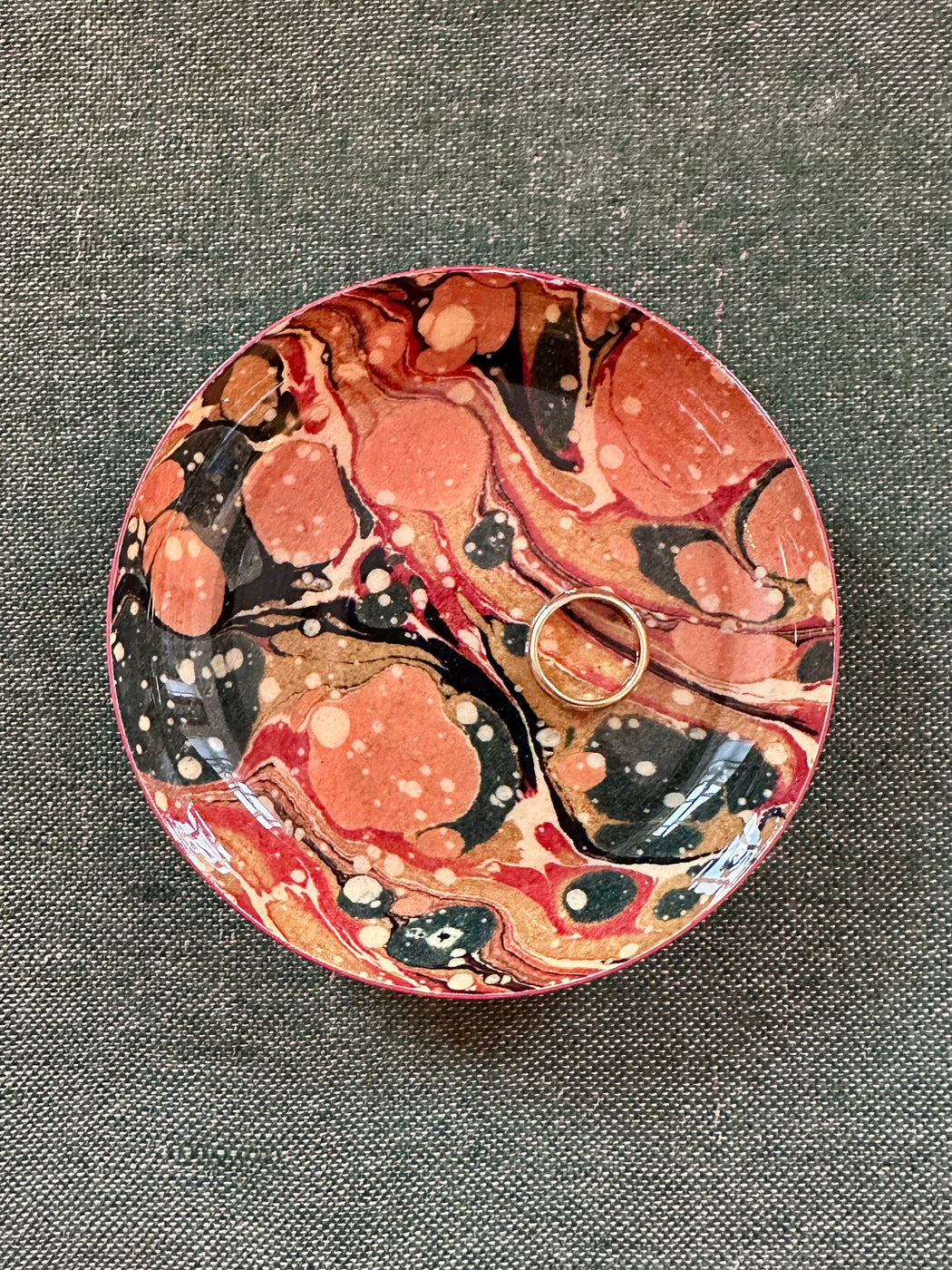 "Marbled" Enameled Trinket Dish