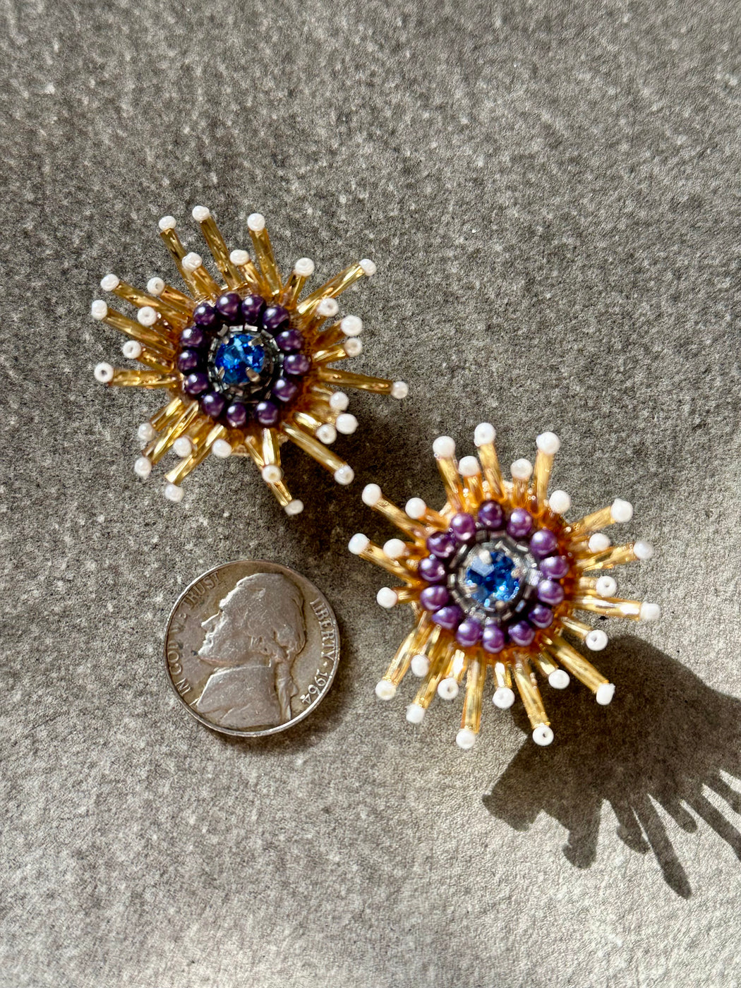 "Star Burst" Beaded Earrings