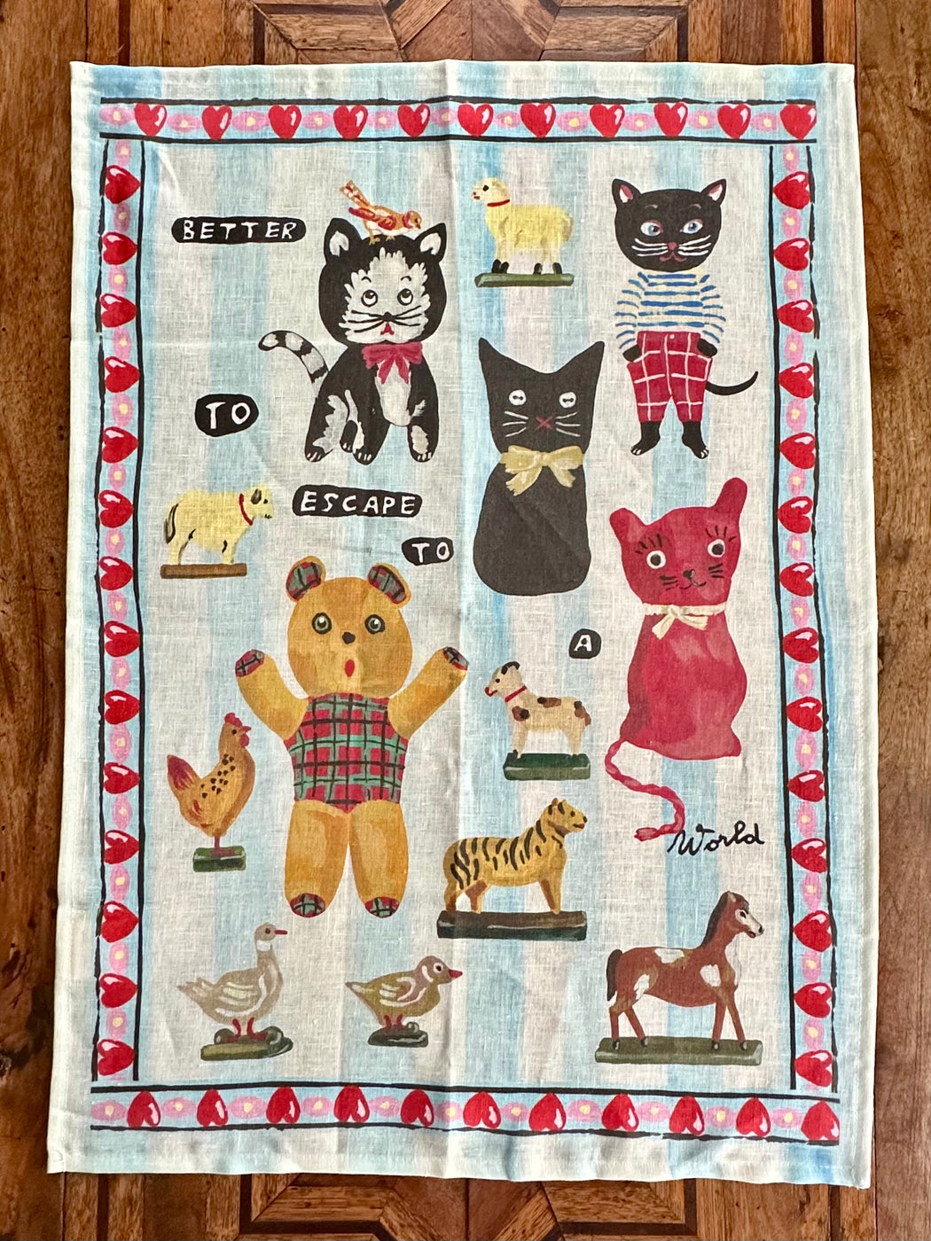 Nathalie Lete "Toy Parade" Linen Tea Towel