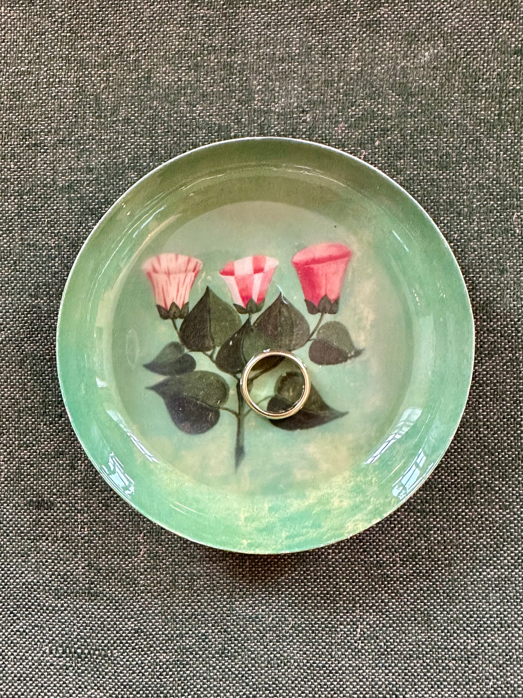 "Festival of Flowers" Enameled Trinket Dish